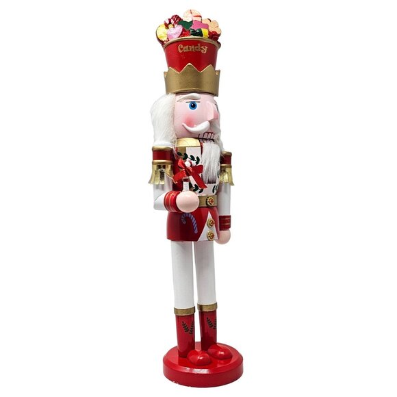 Red Peppermint Candy Solider Christmas 15" Nutcracker - Holiday Gift - Picture 2 of 5
